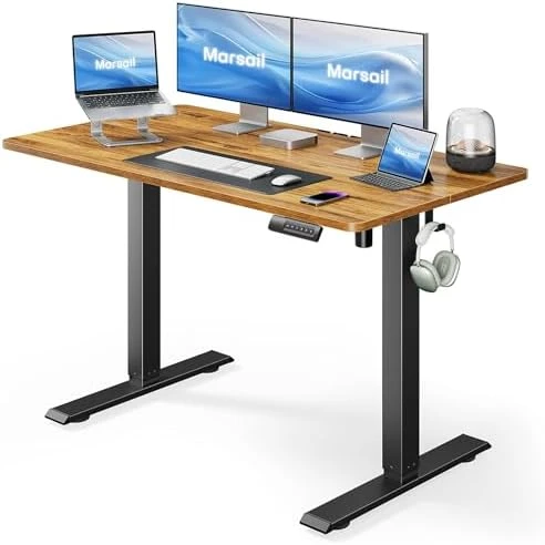 Electric Standing Desk, Adjustable Height Stand up Home Office Desk Large 55x24 Inch Sit Stand Computer Desk — Standing Desk, Marsail