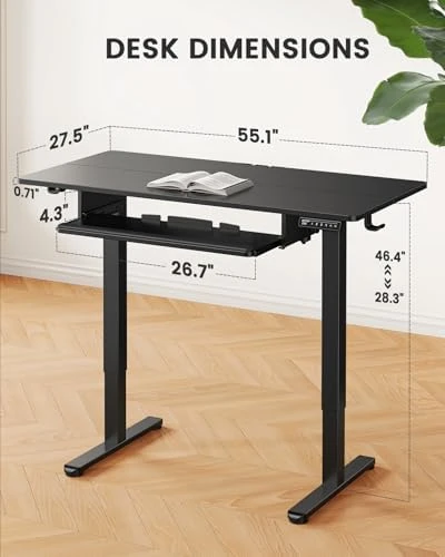 Electric Standing Desk with Keyboard Tray — Standing Desk, ErGear
