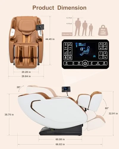 Full Body Zero Gravity Shiatsu Massage Recliner Chair with Heat, AI Voice Control, and Smart Screen — Massage Chairs, Msutree