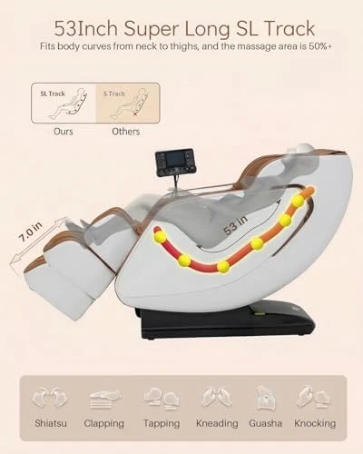 Full Body Zero Gravity Shiatsu Massage Recliner Chair with Heat, AI Voice Control, and Smart Screen — Massage Chairs, Msutree