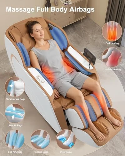 Full Body Zero Gravity Shiatsu Massage Recliner Chair with Heat, AI Voice Control, and Smart Screen — Massage Chairs, Msutree