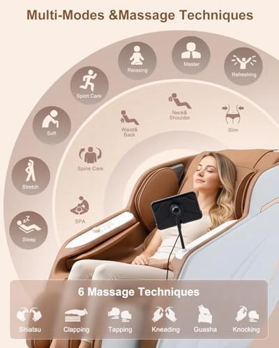 Full Body Zero Gravity Shiatsu Massage Recliner Chair with Heat, AI Voice Control, and Smart Screen — Massage Chairs, Msutree
