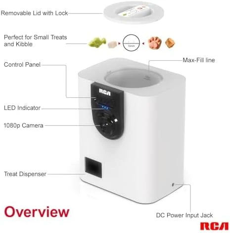 Smart Camera Treat Dispenser — Automatic Pet Feeder, RCA