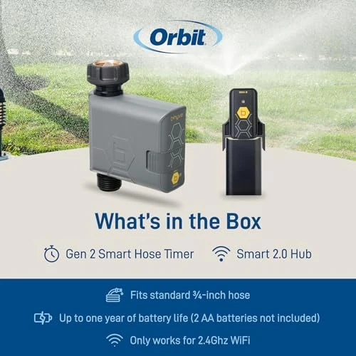 Smart Hose Watering Timer with Wi-Fi Hub — Irrigation System, Orbit