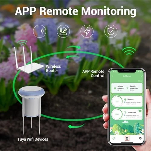Smart Soil Temperature Humidity Sensor Plant Monitor — Soil Moisture Sensor, Walfront