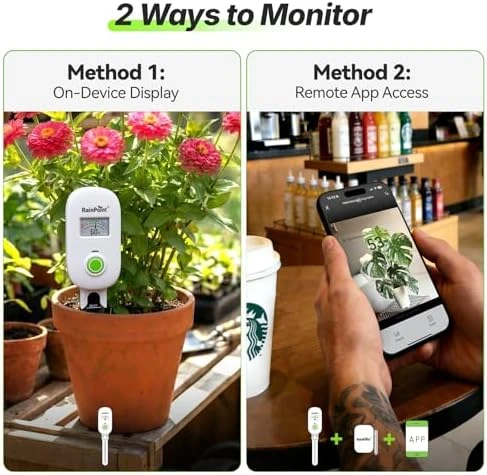 Visual Gauge Digital Smart Wireless Plant Moisture Meter Kit — Soil Moisture Sensor, RainPoint