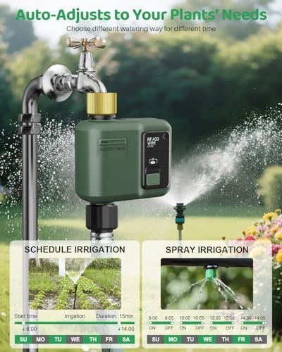Water Timer for Garden Hose, Smart Sprinkler Controller — Irrigation System, Shrivee