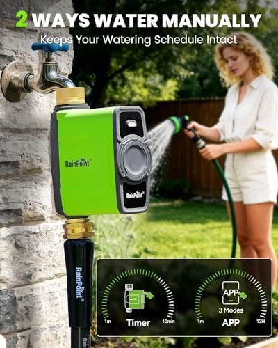 WiFi Water Timer for Garden Hose — Irrigation System, RainPoint