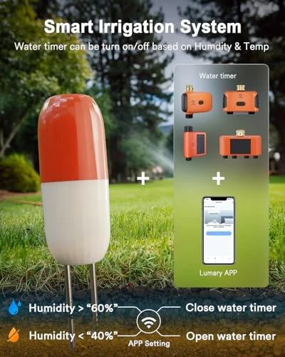 Wireless WiFi Moisture and Temperature Soil Meter — Soil Moisture Sensor, Lumary