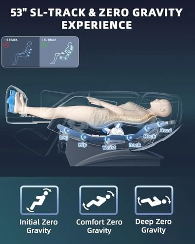 Zero Gravity Massage Chair with Body Scan, 4D Shiatsu, Heated Back and Legs, AI Voice Control, Bluetooth Speaker,... — Massage Chairs, RelaxRelife