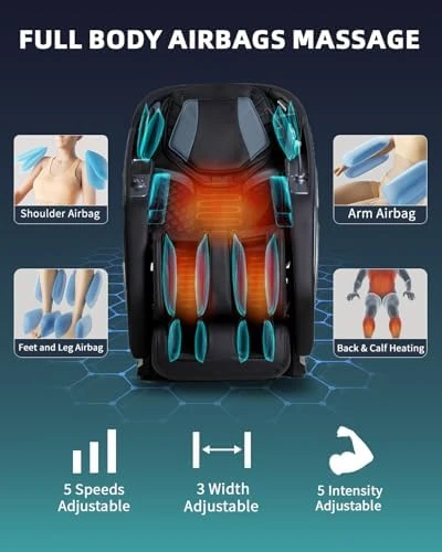 Zero Gravity Massage Chair with Body Scan, 4D Shiatsu, Heated Back and Legs, AI Voice Control, Bluetooth Speaker,... — Massage Chairs, RelaxRelife