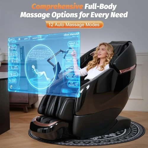 Zero Gravity Shiatsu Massage Chair Recliner with AI Voice, LED Backlight Remote Control, Waist and Calf Heating, Phone... — Massage Chairs, KTENTITO