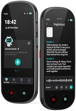 AI Voice Recorder with Playback and Transcription — Translator Device, HUREWA