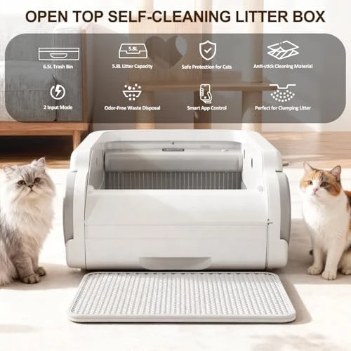 Automatic Litter Box Open Top Self Cleaning — Self-Cleaning Litter Box, Cosmillio