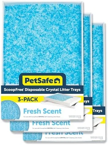Disposable Crystal Cat Litter Tray — Self-Cleaning Litter Box, PetSafe