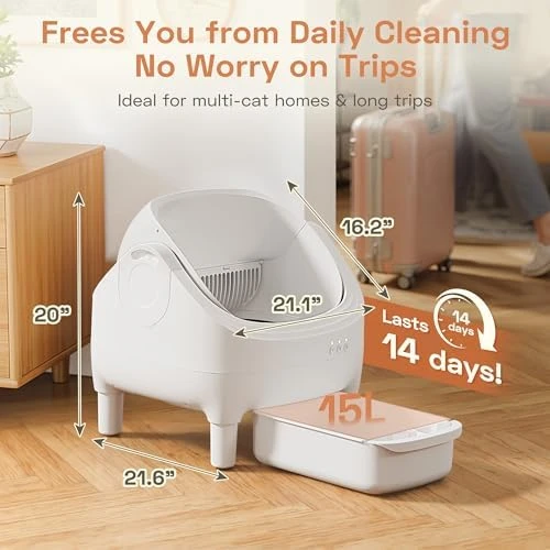 Electric Automatic Self-Cleaning Litter Box with Open-Top Design and Smart App Control — Self-Cleaning Litter Box, WARCAT