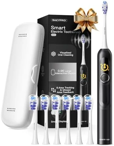 Electric Toothbrush with AI Display and Travel Case — Electric Toothbrush, SAKYPRORAL