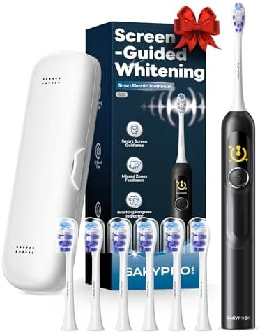 Electric Toothbrush with AI Display and Travel Case — Electric Toothbrush, SAKYPRORAL