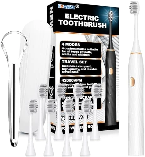 Electric Toothbrush with Tongue Scraper and Travel Case — Electric Toothbrush, FXQQZZ