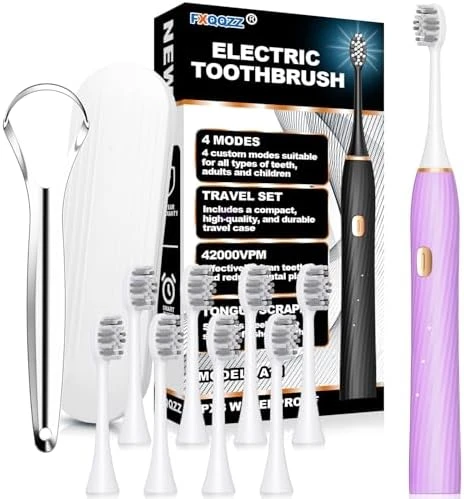 Electric Toothbrush with Tongue Scraper and Travel Case — Electric Toothbrush, FXQQZZ