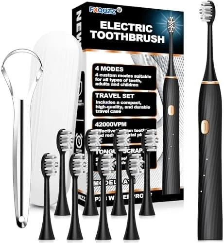 Electric Toothbrush with Tongue Scraper and Travel Case — Electric Toothbrush, FXQQZZ