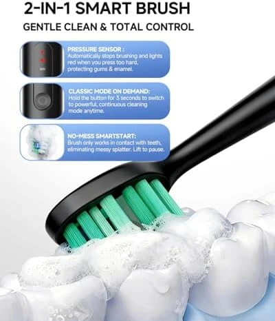 Electric Toothbrush with UV Cleaning Holder and Pressure Sensor — Electric Toothbrush, FUMEIKANG