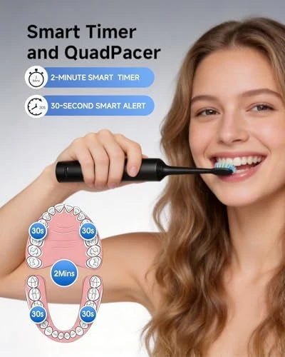Electric Toothbrush with UV Cleaning Holder and Pressure Sensor — Electric Toothbrush, FUMEIKANG