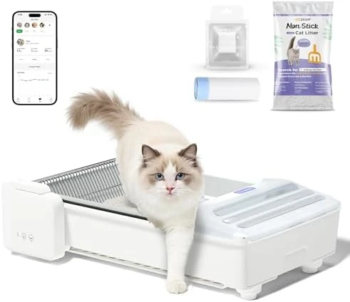 Open-Top Automatic Litter Box — Self-Cleaning Litter Box, Robotail