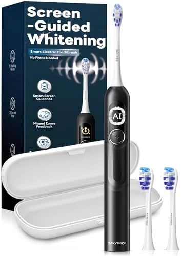 Sonic Electric Toothbrush for Adults with Brushing Score and Smart Timer Display — Electric Toothbrush, SAKYPRORAL