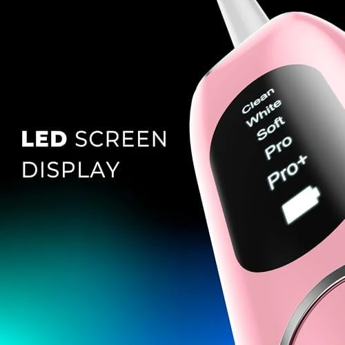 Ultrasonic Electric Toothbrush with LED Screen, 5 Modes, Long Battery Life, 8 Brush Heads, Travel Case — Electric Toothbrush, 7AM2M