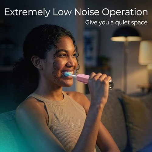 Ultrasonic Electric Toothbrush with LED Screen, 5 Modes, Long Battery Life, 8 Brush Heads, Travel Case — Electric Toothbrush, 7AM2M