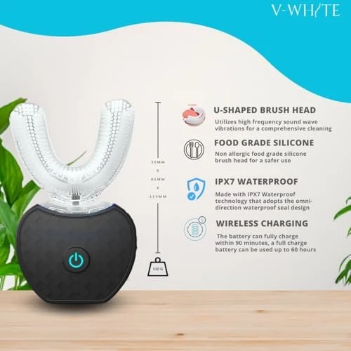 Ultrasonic U-Shaped Toothbrush for Teeth Whitening — Electric Toothbrush, V-WHITE