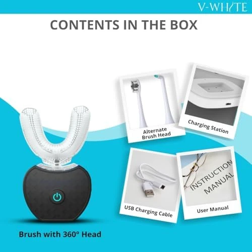 Ultrasonic U-Shaped Toothbrush for Teeth Whitening — Electric Toothbrush, V-WHITE