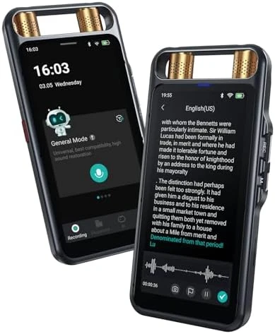 Voice Recorder with Transcription and Translation — Translator Device, Rpbznr