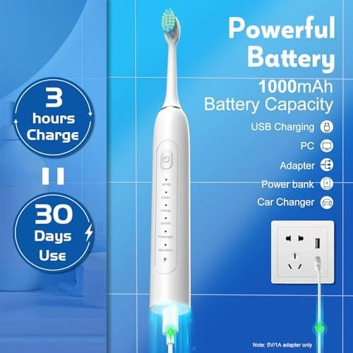 Waterproof Sonic Electric Toothbrush for Adults — Electric Toothbrush, IYGLKD
