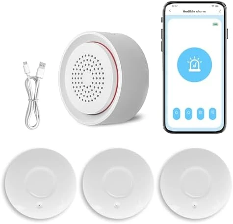 Smart Water Leak Detector Kit — Water Shut Off Valve, micmi