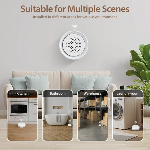 Smart Water Leak Detector Kit — Water Shut Off Valve, micmi