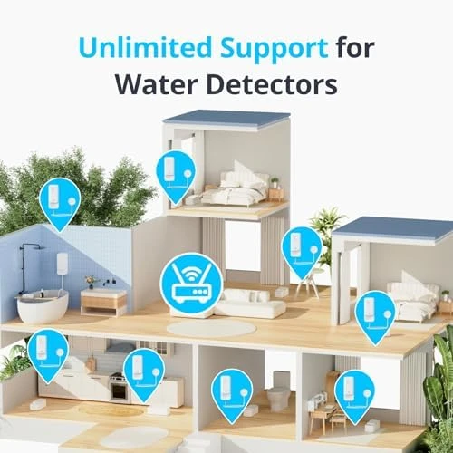 WiFi Water Leak Detector with Adjustable Alarm and App Alerts — Water Shut Off Valve, SwitchBot