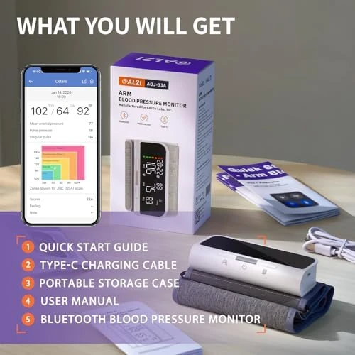 Bluetooth Blood Pressure Monitor Upper Arm — Blood Pressure Monitor, @AL21
