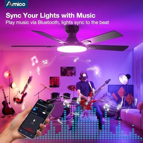 Ceiling Fan with Lights — Smart Fan, Amico