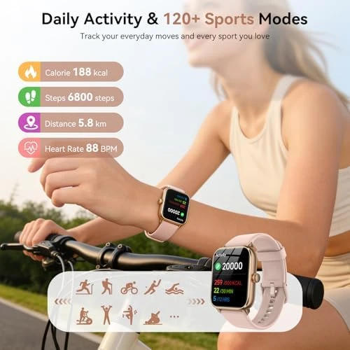 Fitness Tracker with Bluetooth Calling & Alexa — Smart Watch, iBesi