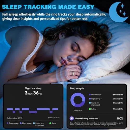 Health and Fitness Tracker Ring — Smart Ring, S SECRETTOP