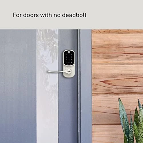 Satin Nickel Assure Lock Entry Door Handle with Wi-Fi Connected Keypad — Smart Lock, Yale