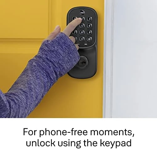 Satin Nickel Assure Lock Entry Door Handle with Wi-Fi Connected Keypad — Smart Lock, Yale