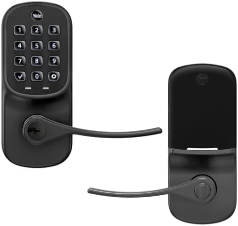 Satin Nickel Assure Lock Entry Door Handle with Wi-Fi Connected Keypad — Smart Lock, Yale