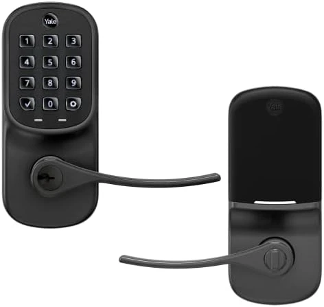 Satin Nickel Assure Lock Entry Door Handle with Wi-Fi Connected Keypad — Smart Lock, Yale