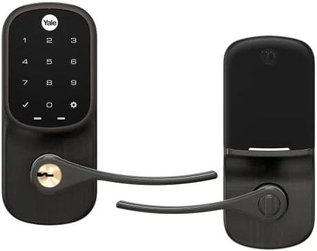 Satin Nickel Assure Lock Entry Door Handle with Wi-Fi Connected Keypad — Smart Lock, Yale