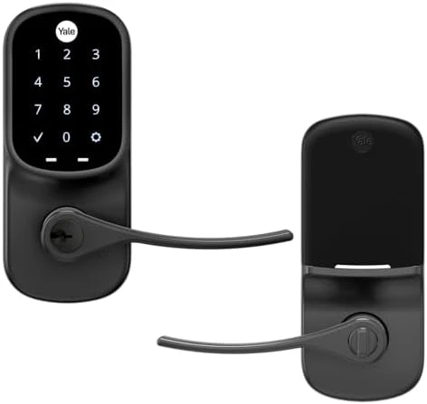Satin Nickel Assure Lock Entry Door Handle with Wi-Fi Connected Keypad — Smart Lock, Yale