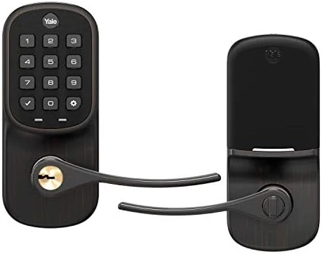Satin Nickel Assure Lock Entry Door Handle with Wi-Fi Connected Keypad — Smart Lock, Yale