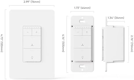 Smart Ceiling Fan Control and Dimmer Light Switch 2-Pack — Smart Switch, TREATLIFE